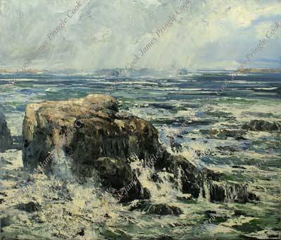 James Pringle Cook oil painting of Cape Elizabeth, Maine