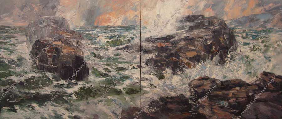 James Pringle Cook oil painting of ocean
