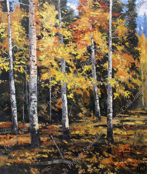 James Pringle Cook oil painting of Pine Top Aspen - Autumn #2