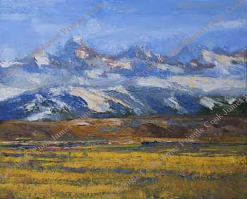 James Pringle Cook oil painting of Tetons